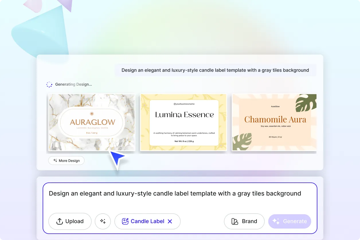 Free AI Candle Label Generator, Free AI Candle Label Maker Online